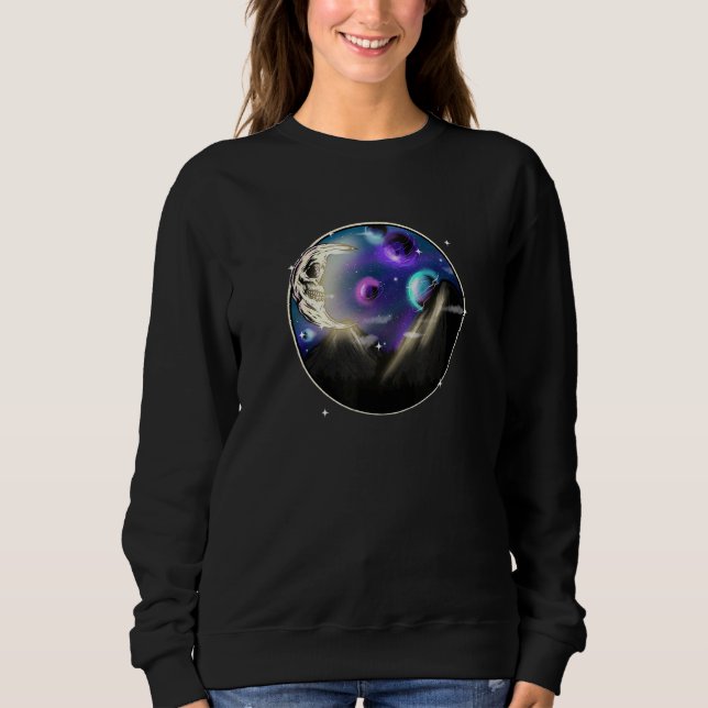 Pastel Goth Occult Skull Crescent Moon Wicca Gothi Sweatshirt (Vorderseite)