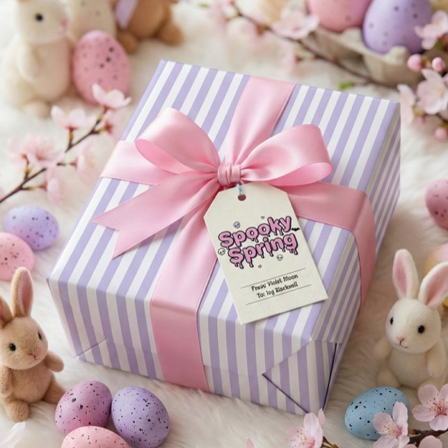 Pastel-Goth-Ostern Lavendel gestreifte Alternative Geschenkpapier (Pastel Goth Easter Lavender Striped Alternative Wrapping Paper)