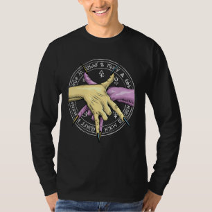 Pastel-Goth-Pentagramm-Händedruck-Hexe Satanischer T-Shirt