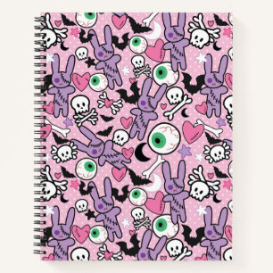 Pastel Goth Rockabilly Spooky Bunny Notizbuch