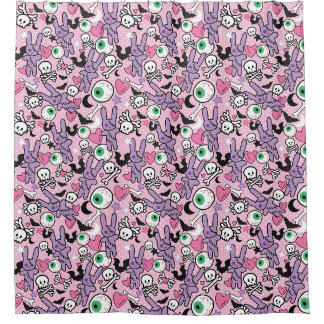Pastel Goth Rockabilly Spooky Duschvorhang
