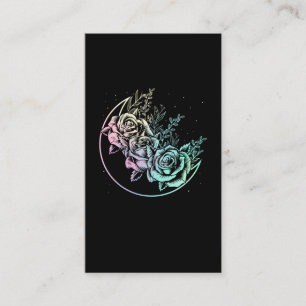 Pastel Goth Rose Moon Gothic Crescent Blume Visitenkarte