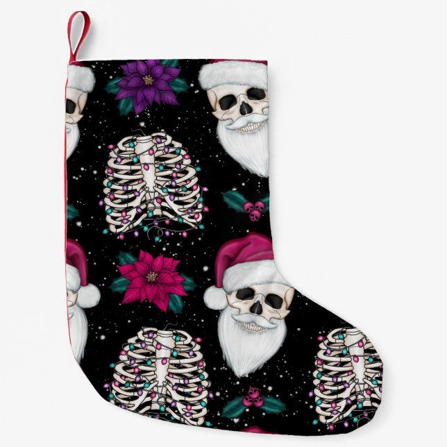 Pastel Goth Santa Skull Kleiner Weihnachtsstrumpf (Vorderseite)