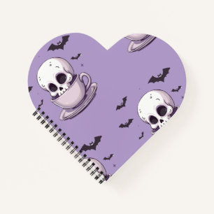 Pastel-Goth-Schädel in Teetasse Notizbuch