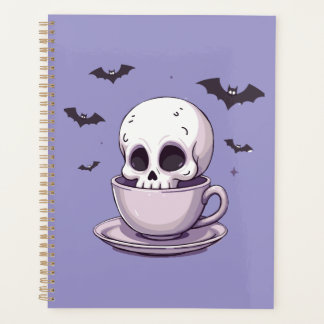 Pastel-Goth-Schädel in Teetasse Planer