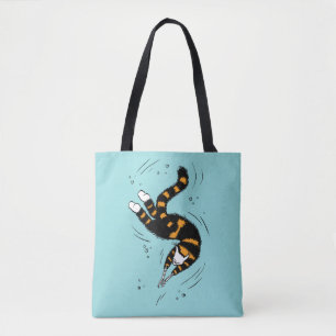 Pastel Goth Schwimmen Katze Skelett
