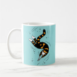 Pastel Goth Schwimmen Katze Skelett Kaffeetasse