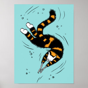 Pastel Goth Schwimmen Katze Skelett Poster