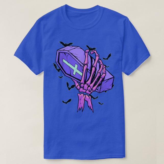 Pastel Goth Skeleton Hand Beerdigung Coffin Gothic T-Shirt (Design vorne)