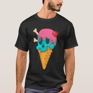 Pastel Goth Skull Ice Cream Dessert Food Ice Cream T-Shirt