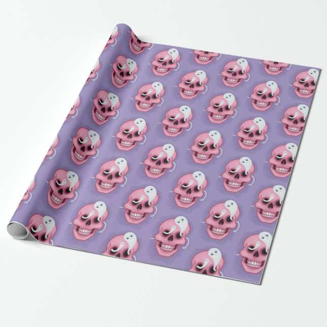 Pastel Goth Skull Sporoky niedlich Geschenkpapier (Ungerollt)