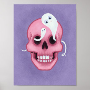 Pastel Goth Skull Sporoky niedlich Poster