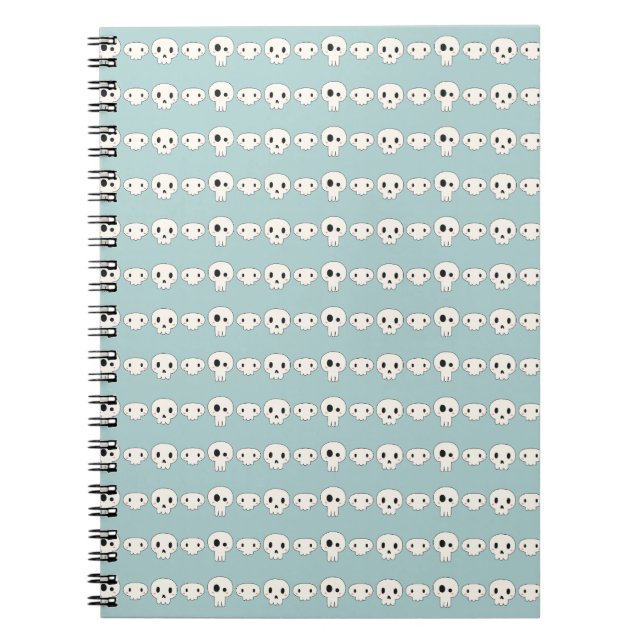 Pastel Goth Skulls Green Notebook Notizblock (Vorderseite)