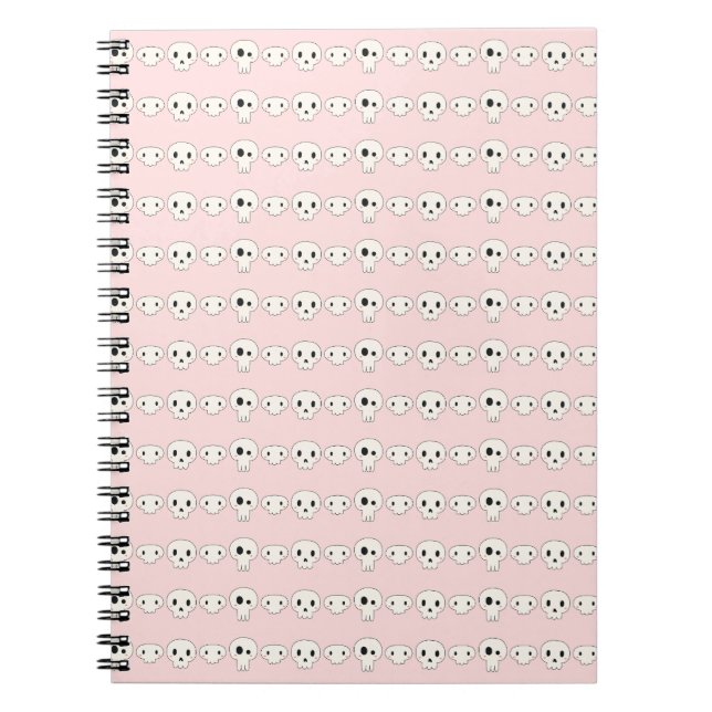 Pastel Goth Skulls Pink-Notebook Notizblock (Vorderseite)
