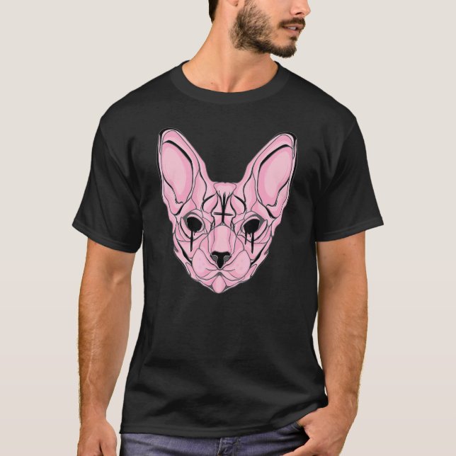 Pastel Goth Sphynx Cat T-Shirt (Vorderseite)