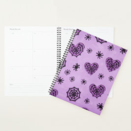 Pastel-Goth-Spinnennnetz-Herzen Planer
