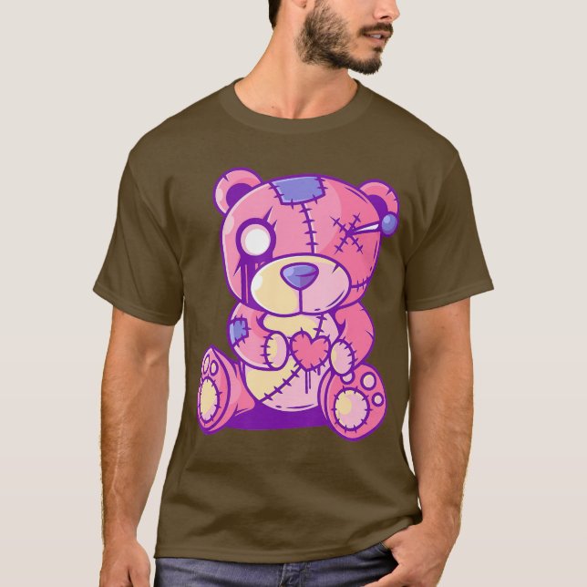 Pastel Goth Teddy Bear Japanisch Anime Kawaii T-Shirt (Vorderseite)