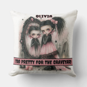 Pastel-Goth-Vampir-Spiegelkunst Gruselig Kissen