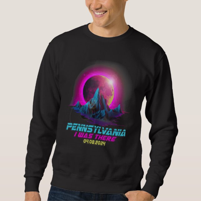 Pastel Goth Vaporwave Total Solar Eclipse 2024 Pen Sweatshirt (Vorderseite)