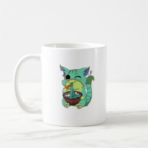 Pastel-Goth-verrücktes Anime-Ramen-Katze-Halloween Kaffeetasse