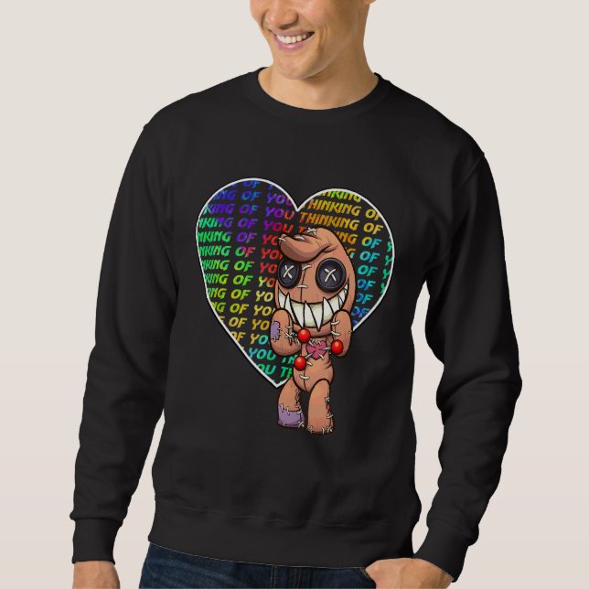 Pastel Goth Voodoo Puppe Alt Bekleidung Teens Thin Sweatshirt (Vorderseite)