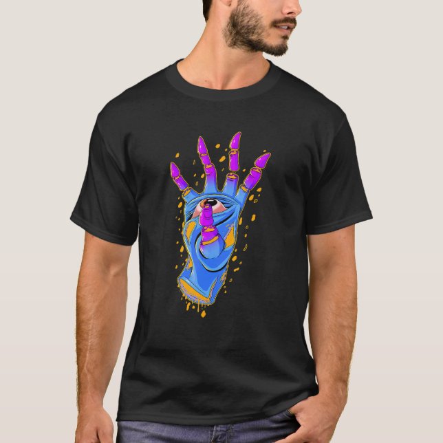 Pastel Goth Weirdcore Hand Eye Finger Cut Grudge C T-Shirt (Vorderseite)