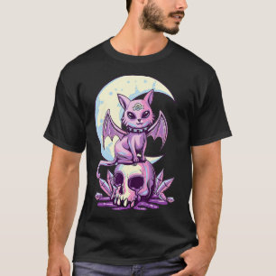Pastel Goth Wiccan Cat Niedlich Creepy Witchy Cat T-Shirt