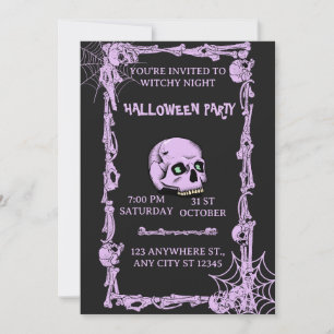 Pastel-Goth-Witchy-Night-Halloween-Party-Totenkopf Einladung
