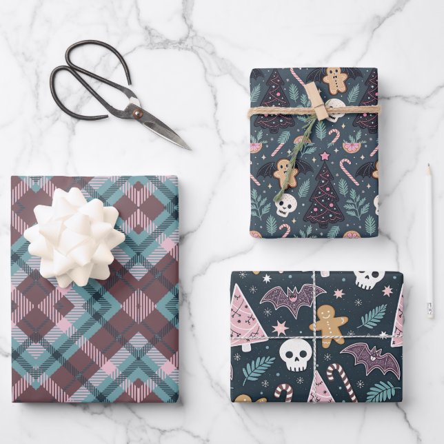 Pastel Gothic Christmas Geschenkpapier Set (Vorderseite)