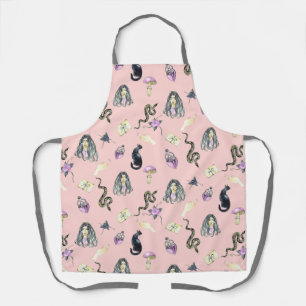 Pastel Gothic Story Pattern Pink Schürze