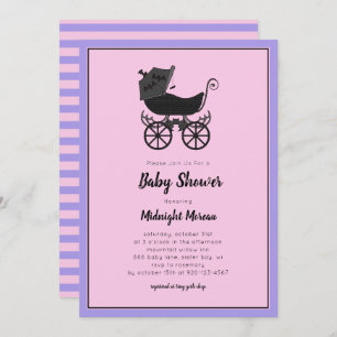 Pastel Gothic Stroller Bat Babydusche Einladung