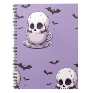 Pastel-Gothic-Totenkopf in Teetasse Notizblock
