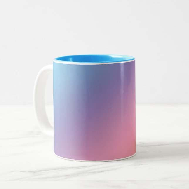 Pastel Gradient Blue Zweifarbige Tasse (Vorderseite Links)