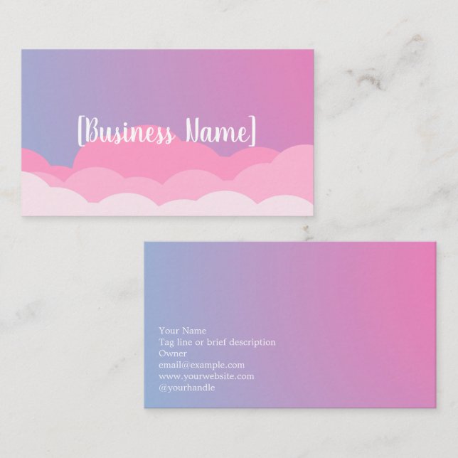 Pastel Gradient Business Card with Clouds | Custom Visitenkarte (Vorne/Hinten)