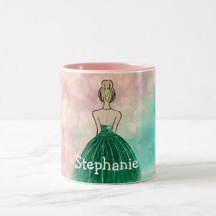 Pastel Gradient Glitzer Rainbow Bokeh Zweifarbige Tasse