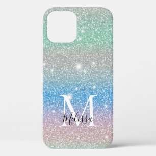 Pastel Gradient Glitzer Sparkle Monogram Name Case-Mate iPhone Hülle