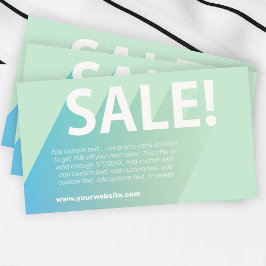 Pastel Gradient Green Discount Business Card Visitenkarte