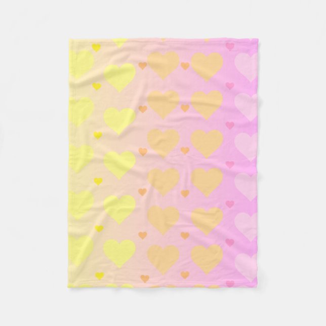pastel gradient heart blanket fleecedecke (Vorderseite)