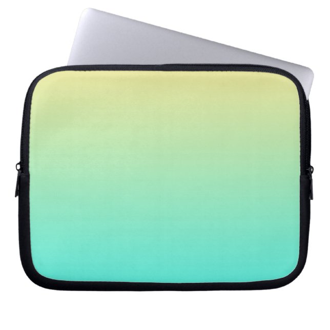 Pastel Gradient Hintergrund Türkis Gelb Laptopschutzhülle (Vorderseite)