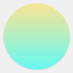 Pastel Gradient Hintergrund Türkis Gelb Runder Aufkleber