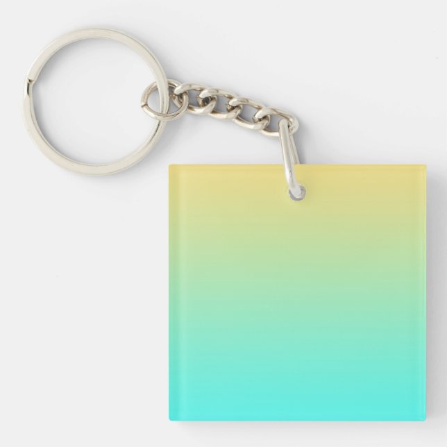Pastel Gradient Hintergrund Türkis Gelb Schlüsselanhänger (Vorderseite)