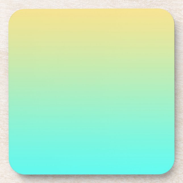 Pastel Gradient Hintergrund Türkis Gelb Untersetzer (Vorderseite)