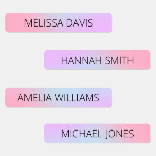 Pastel Gradient Kids Waterproof Name Labels Etiketten