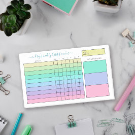 Pastel Gradient Lila Green Weekly Habit Tracker Post-it Klebezettel