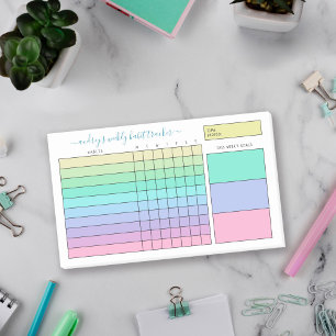 Pastel Gradient Lila Green Weekly Habit Tracker Post-it Klebezettel