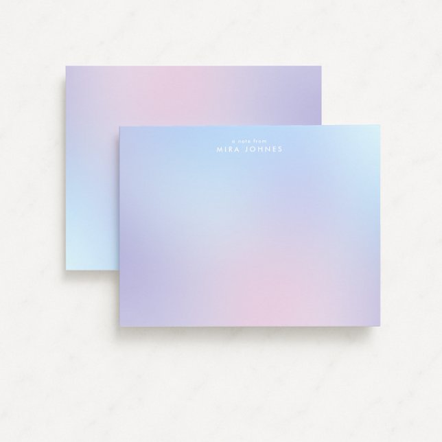 Pastel Gradient Ombre Modern Stationery Note Card Mitteilungskarte (Von Creator hochgeladen)