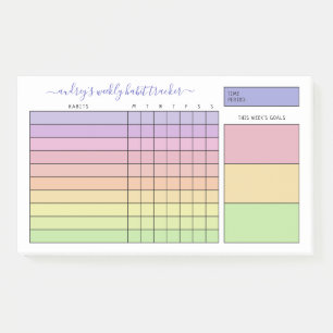 Pastel Gradient Weekly Habit Tracker Post-it Klebezettel