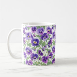 Pastel Graphic Lila Stiefmütterchen Kaffeetasse