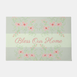 Pastel Gray Green mit Pinks Fußmatte