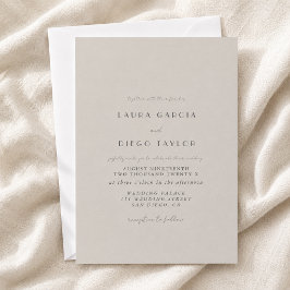 Pastel Gray Script Wedding Einladung